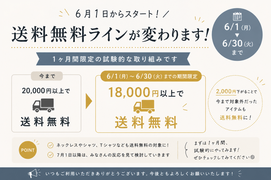 「【試験的に...】送料無料の変更について」