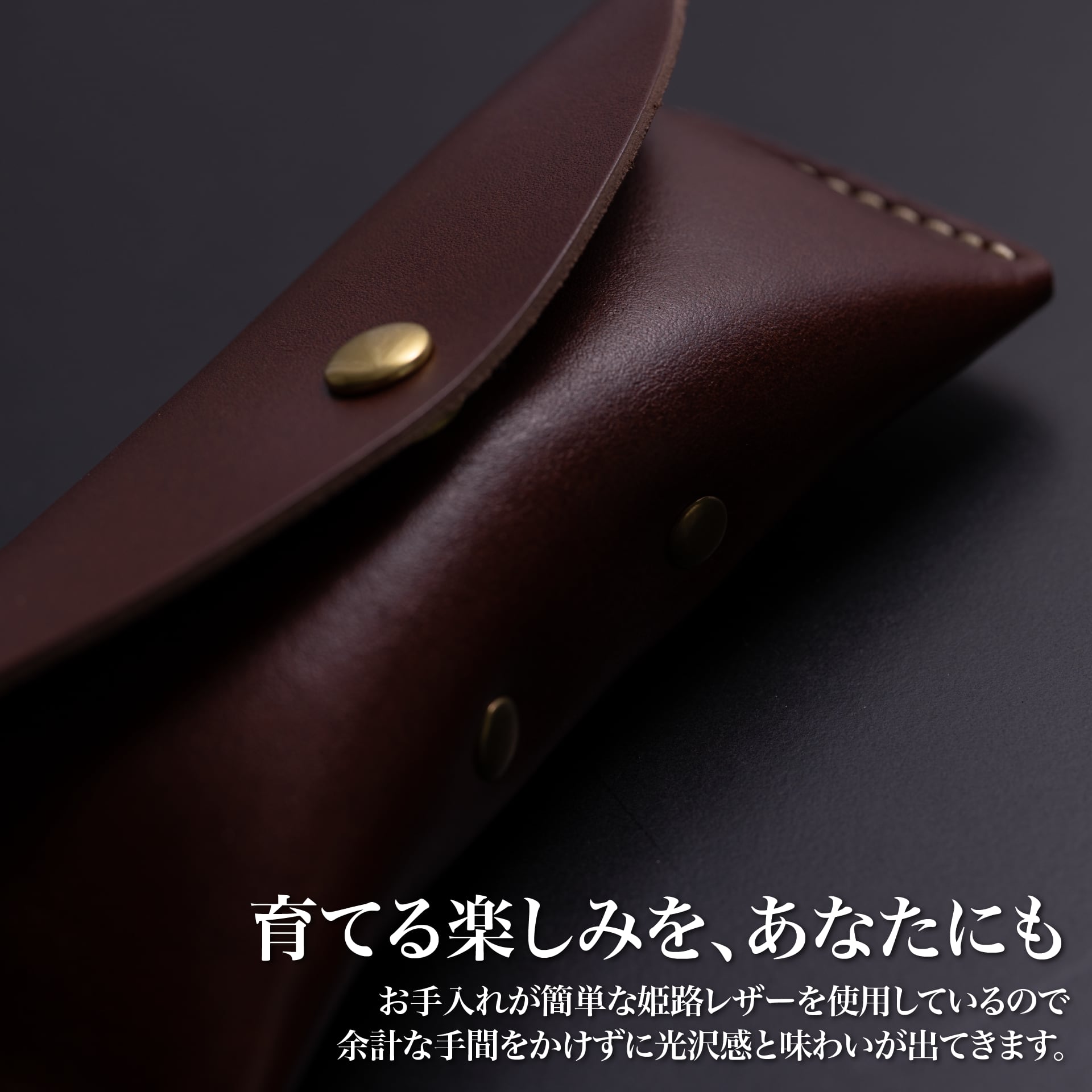 経年変化と光沢が楽しめる本革メガネケース（姫路レザー）